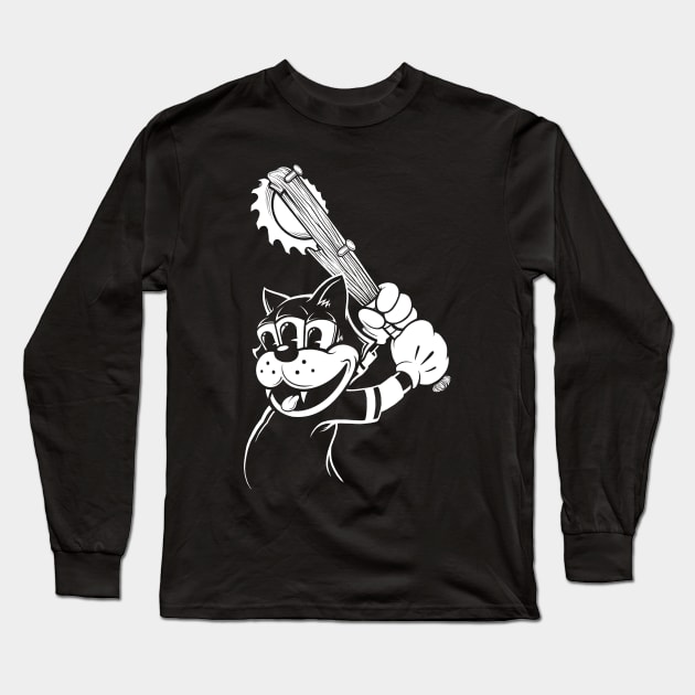 Cat With a Bat Long Sleeve T-Shirt by JCoulterArtist